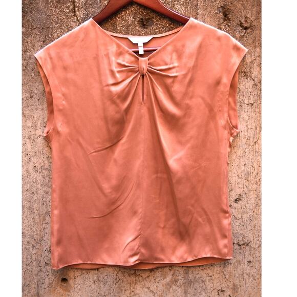 Rebecca Taylor 100% Silk Sleeveless Blouse Top Champagne Size 4 - Picture 1 of 3